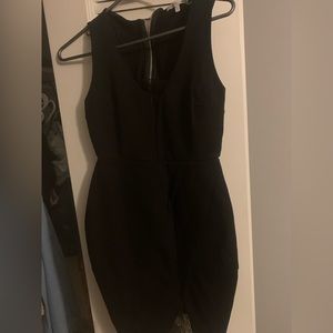 Black lace v neck dress